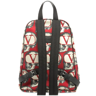 Shop Valentino X Undercover Skull Print Backpack In Red