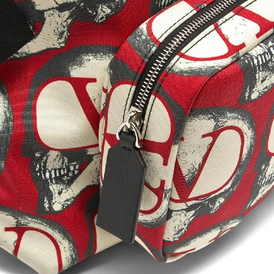 Shop Valentino X Undercover Skull Print Backpack In Red