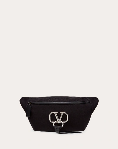 Shop Valentino Garavani Uomo Nylon Vring Belt Bag In Black