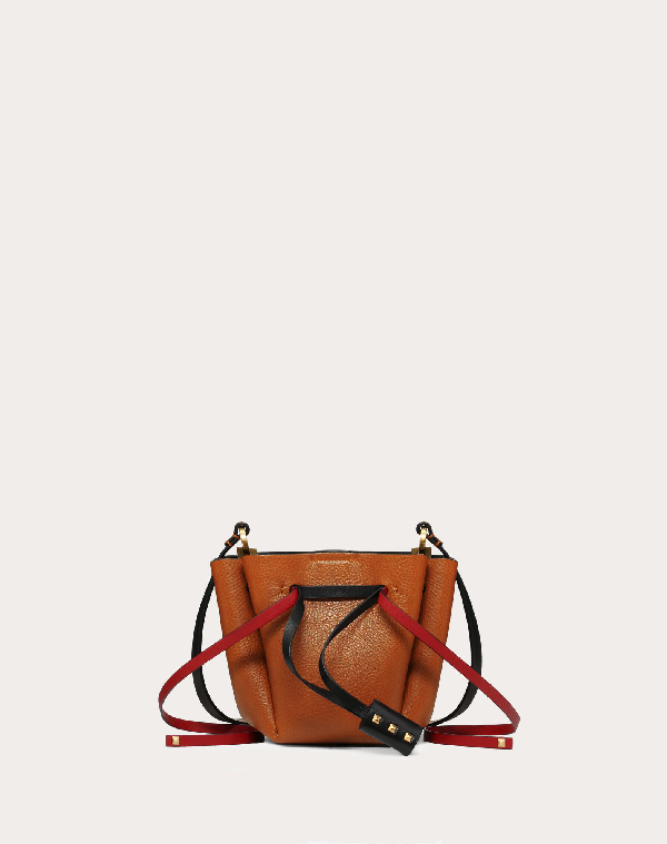 mini bucket bag in nappa with vlogo signature chain