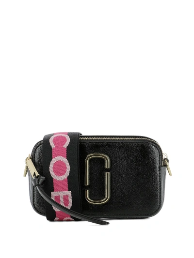 Shop Marc Jacobs Snapshot Small Black Leather Bag