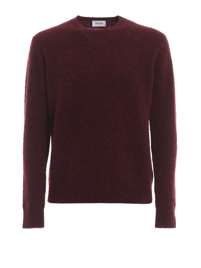 Shop Dondup Melange Wool Blend Sweater In Burgundy