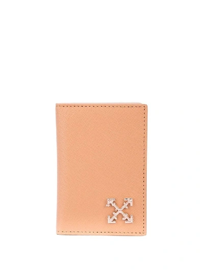 Shop Off-white Silver-tone Logo Plaque Wallet In Neutral