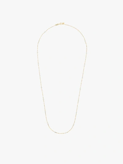 Shop Rosa De La Cruz 18k Yellow Gold Pearl Dot Necklace In Gold/white