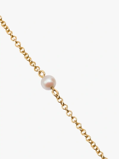 Shop Rosa De La Cruz 18k Yellow Gold Pearl Dot Necklace In Gold/white