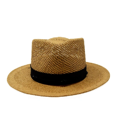 Shop Gigi Burris Georgia Panama Straw Hat In Sand/black