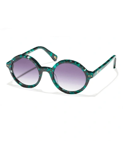 Shop Lele Sadoughi Emerald East Village Round Sunglasses