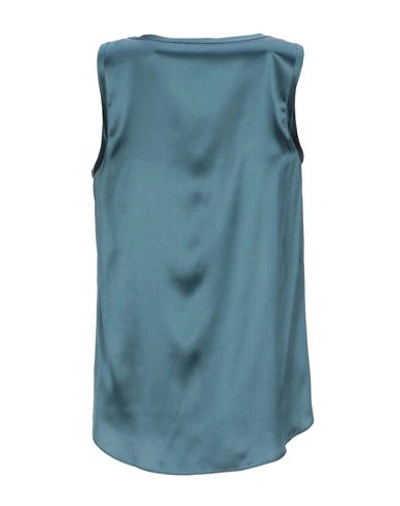 Shop Brunello Cucinelli Woman Top Slate Blue Size L Silk, Elastane
