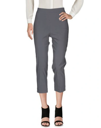 Shop Avenue Montaigne Woman Cropped Pants Lead Size 2 Viscose, Polyamide, Elastane In Grey