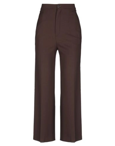 Shop Chloé Casual Pants In Dark Brown