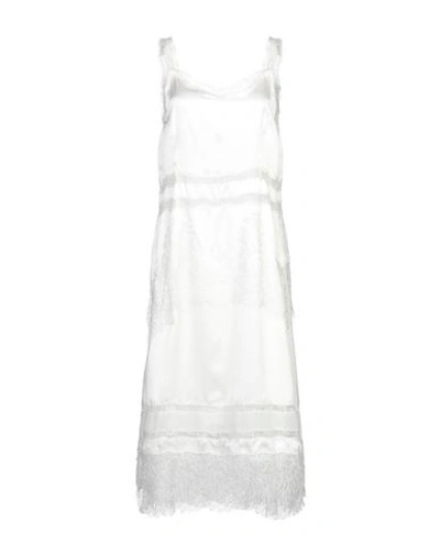 Shop Ermanno Scervino Woman Midi Dress White Size 4 Silk