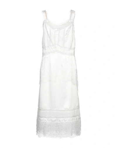 Shop Ermanno Scervino Woman Midi Dress White Size 4 Silk