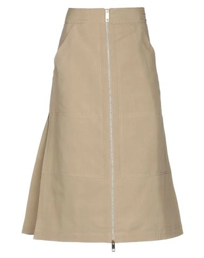 Shop Burberry Midi Skirts In Sand