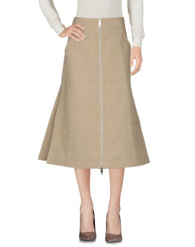 Shop Burberry Midi Skirts In Sand