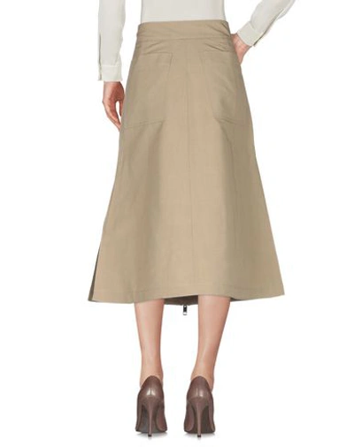 Shop Burberry Midi Skirts In Sand