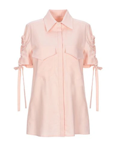 Shop Victoria Victoria Beckham Solid Color Shirts & Blouses In Pink