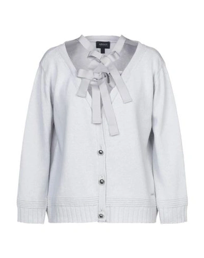 Shop Armani Jeans Cardigans In Light Grey