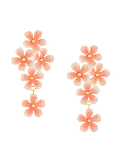 Shop Jennifer Behr Marlene Floral Earrings In Pink