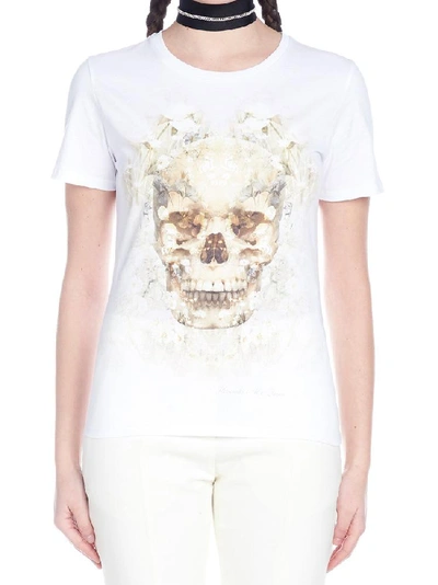 Shop Alexander Mcqueen Floral Skull Print Crewneck T In White