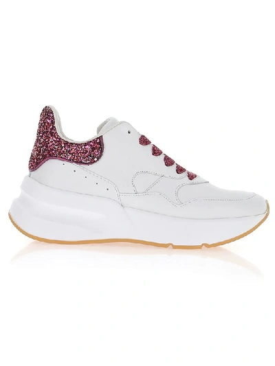 Shop Alexander Mcqueen Glittered Low Top Sneakers In White