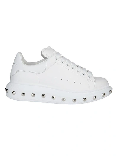 Shop Alexander Mcqueen Studded Sole Sneakers In White