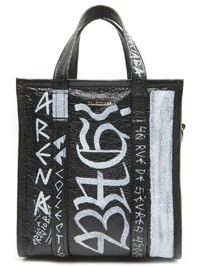 Balenciaga Graffiti Bazar Shopper Xs Tote Bag In Multi | ModeSens