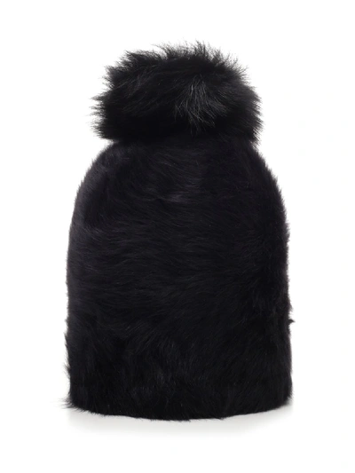 Shop Max Mara Mohair Pom Pom Beanie In Black