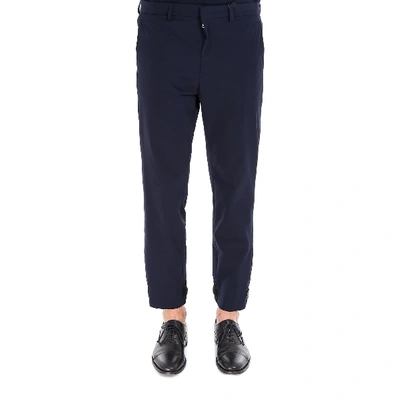 Shop Prada Cropped Tapered Pants In Navy
