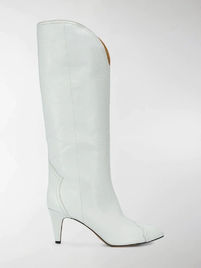 Shop Isabel Marant Lestan Knee-high Boots In White