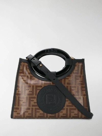 Shop Fendi Small Runaway Shopping Tote In Brown