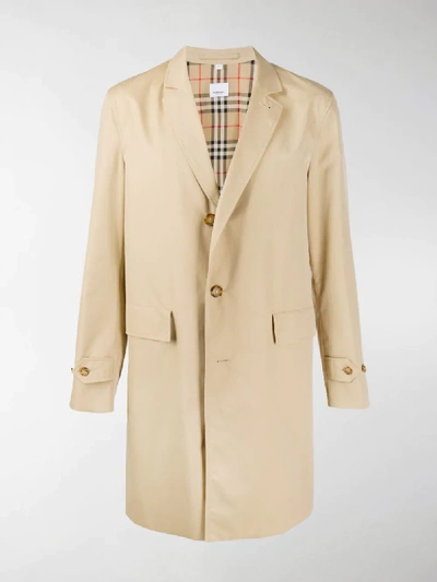 Shop Burberry Single-breasted Trench Coat In Neutrals