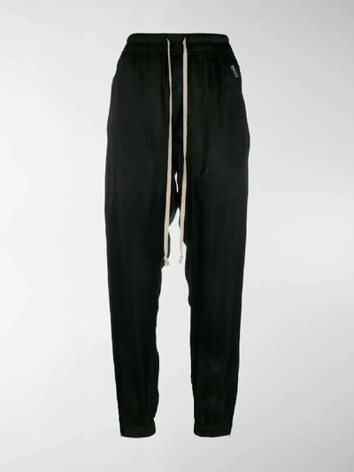 Shop Rick Owens Drawstring Slim Trousers In Black