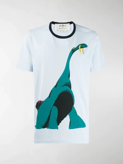 Shop Marni Bruno Bozzetto Dinosaur T-shirt In 00b12 Light Blue