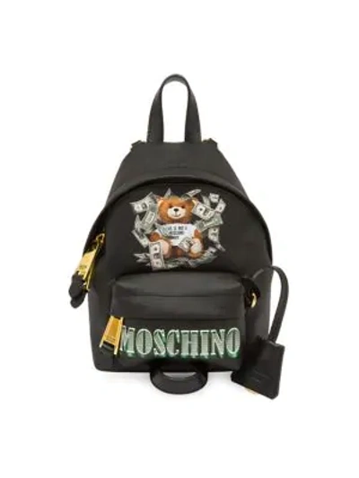 Shop Moschino Women's Mini Dollar Bear Backpack In Black Multi