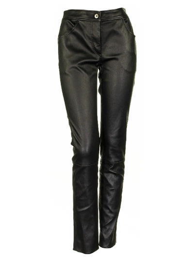 Shop Brunello Cucinelli Stretch Pull-up Nappa Leather Legging Trousers In Black