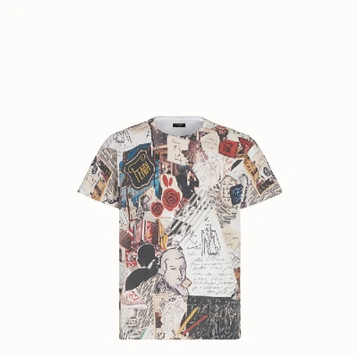 Shop Fendi L.j. Karl Kollage Tshirt In Multicolour