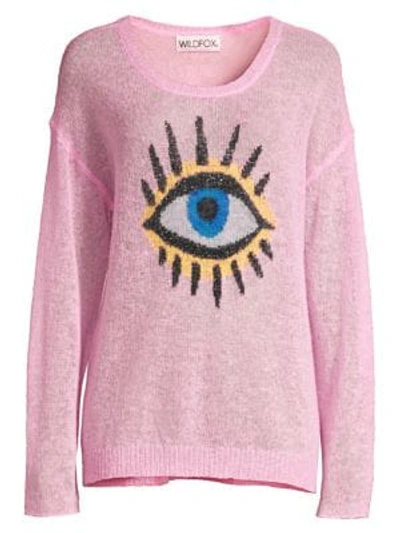 Shop Wildfox Eye See You Genesis Alpaca-blend Sweater In Crepe