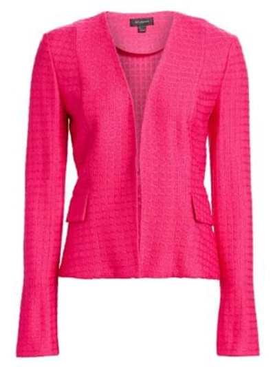 Shop St. John Box Texture Knit Jacket In Hot Pink