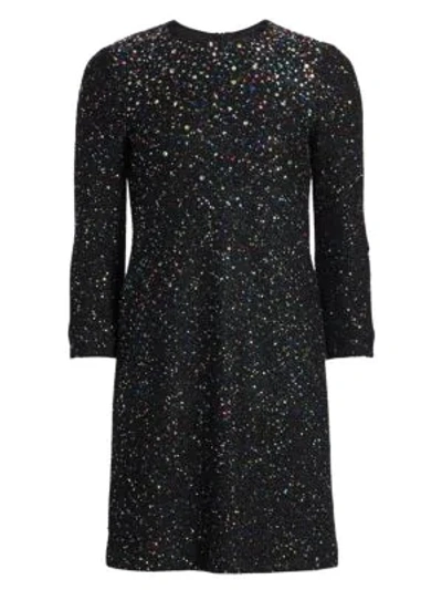 Shop St John Confetti Sequin Knit Dress In Caviar Multi
