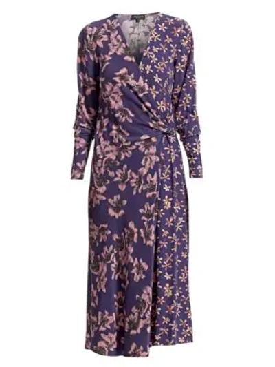 Shop Rag & Bone Women's Odette Floral-print Dress In Violet Floral