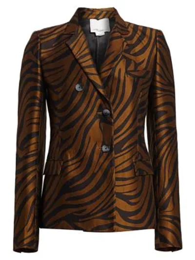 Shop 3.1 Phillip Lim Zebra Jacquard Blazer In Braun Black