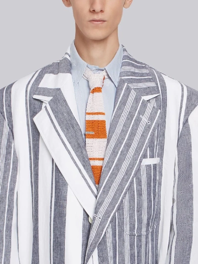 Shop Thom Browne Oversized Blanket Linen Sack Overcoat In Grey