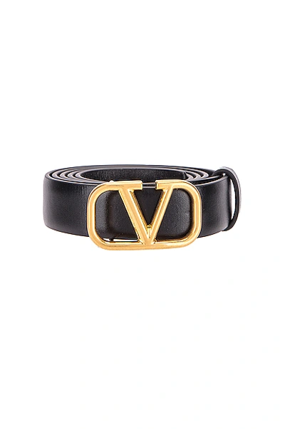 Shop Valentino V Logo Buckle Belt In Black