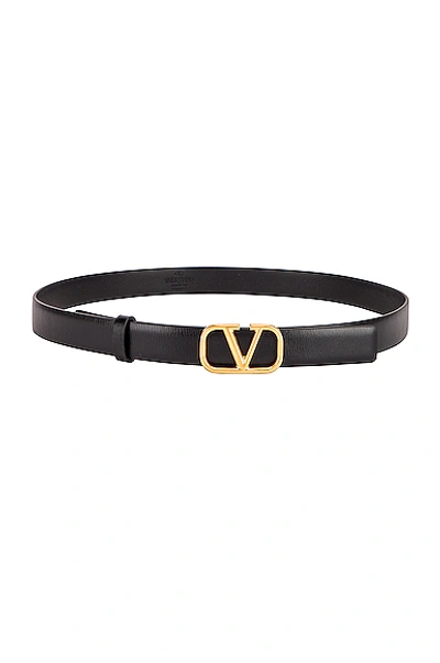 Shop Valentino V Logo Buckle Belt In Black