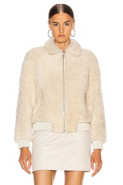 Shop Isabel Marant Salvia Shearling Jacket In Ecru