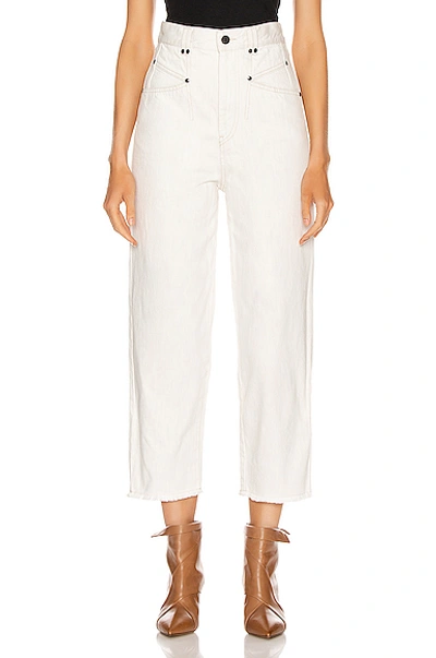 Shop Isabel Marant Daliska Trouser In White In Ecru