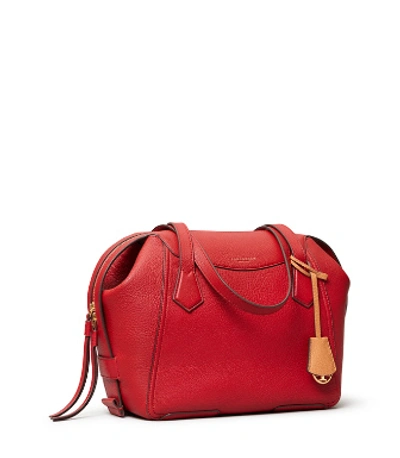 Shop Tory Burch Perry Satchel In Red Apple