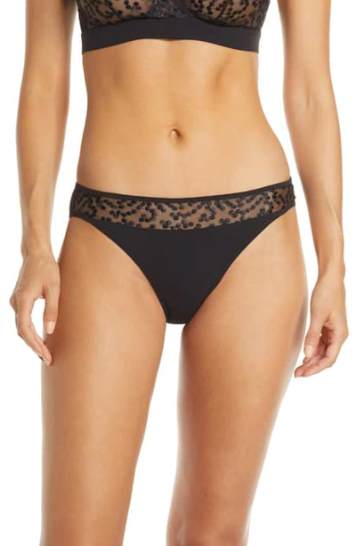 Shop Jason Wu Collection Satin Dot Embroidered Panties In Black