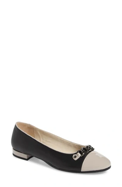 Shop Amalfi By Rangoni Guenda Ballet Flat In Black/ Taupe Leather