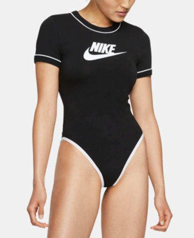 Shop Nike Sportswear Logo Bodysuit In Black/white